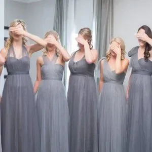 Jenny Yoo Annabelle convertible bridesmaid dress color Shadow Grey